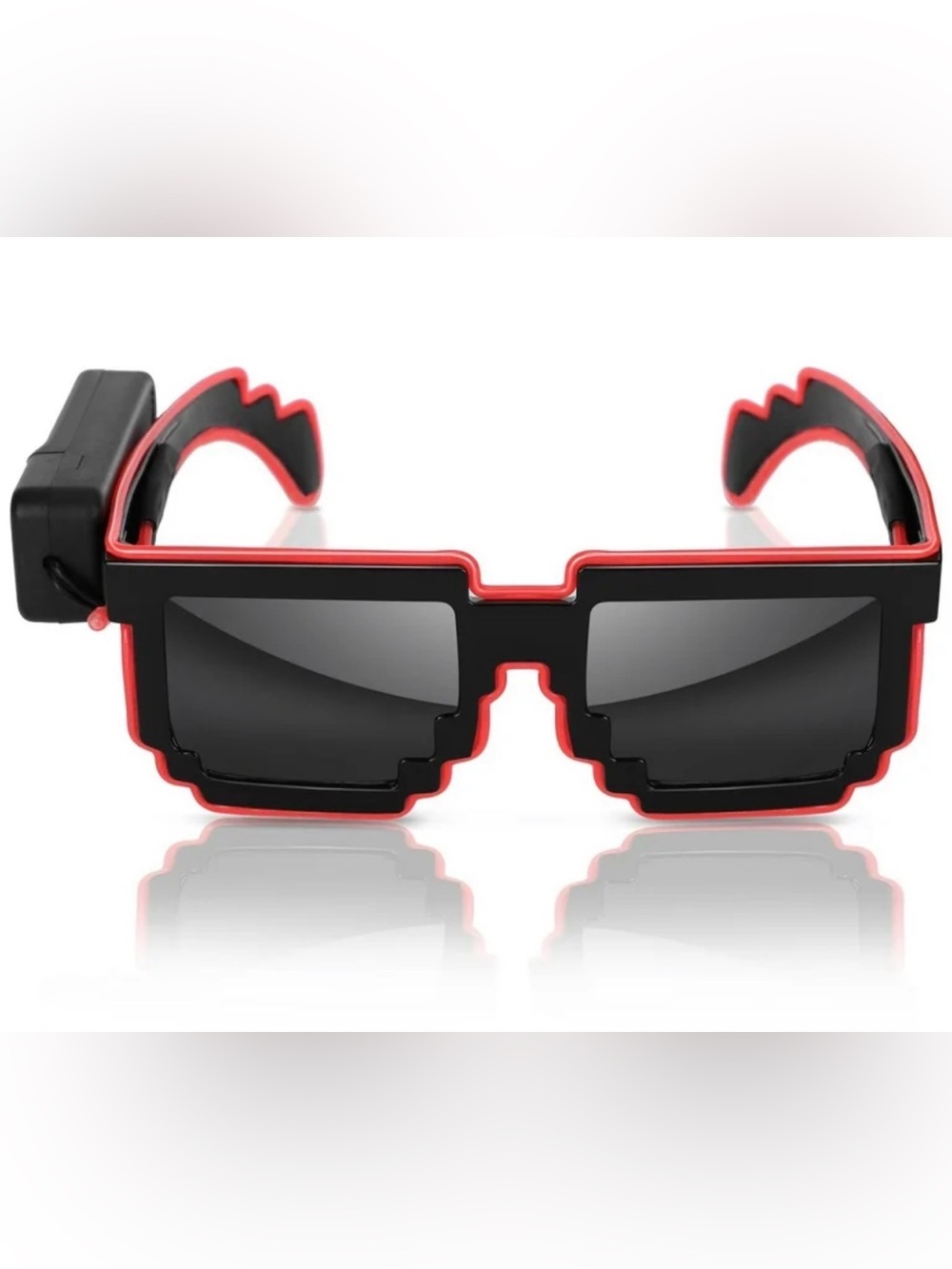 Brand New, Glasses Neon Party Mode DJ Glowing Light Wireless Light Up, Red